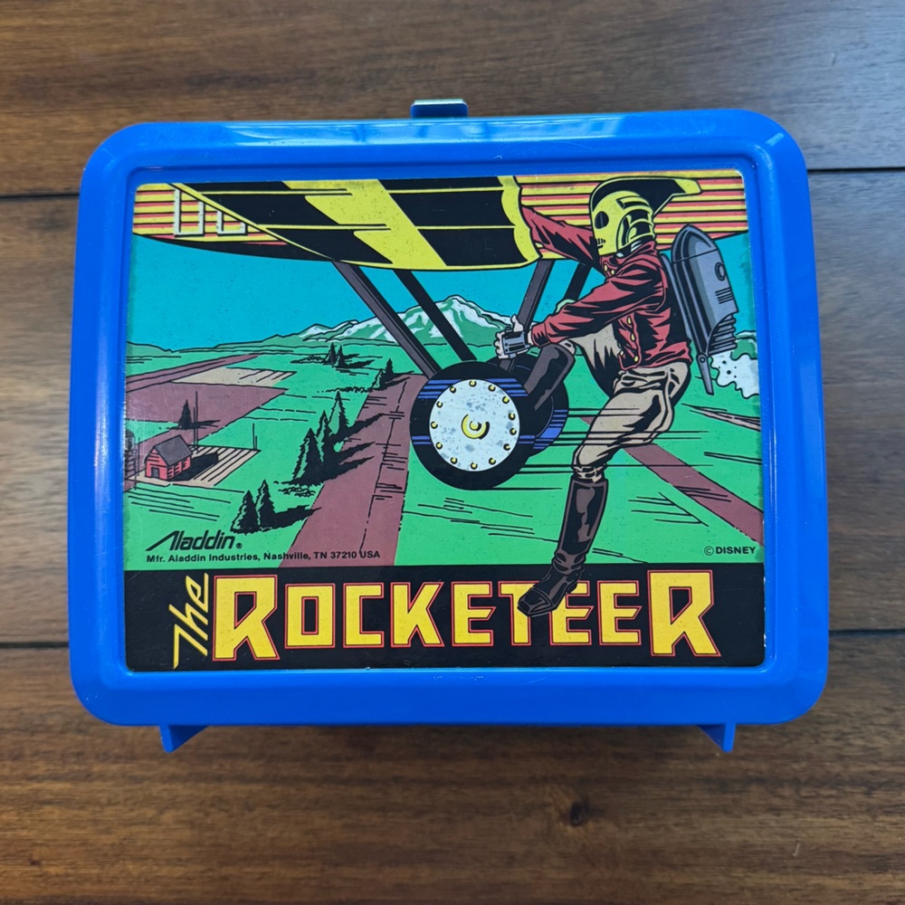 Vintage 1991‎ Aladdin Disney's The Rocketeer Plastic Lunch Box with Thermos